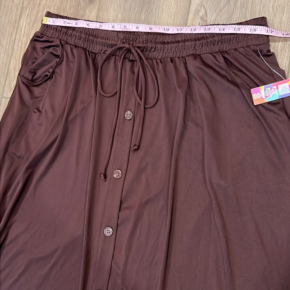 NWT Lularoe Marsha Skirt, Large, Pockets, Elastic Waist, Drawstring, Modest - Picture 5 of 11